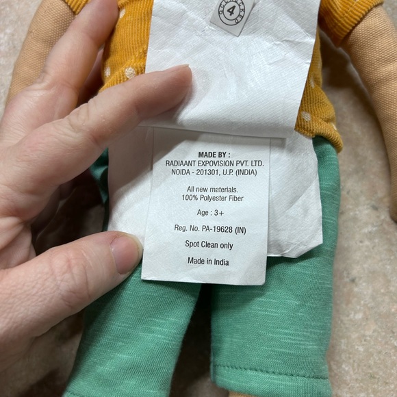 Pillowfort Plush Doll with Yellow Top and Green Bottoms - Picture 3 of 5